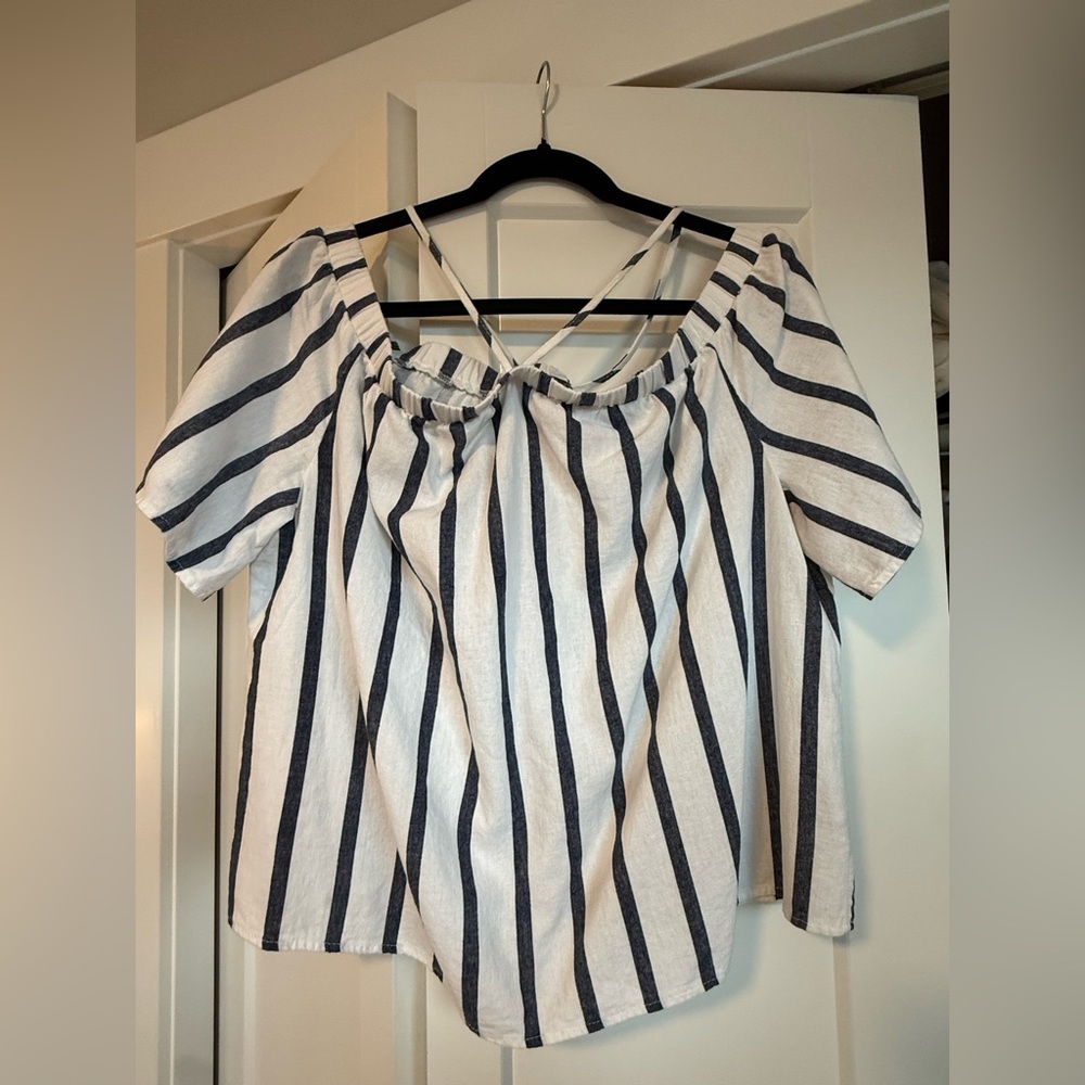 Vince Camuto Striped Off-Shoulder Top